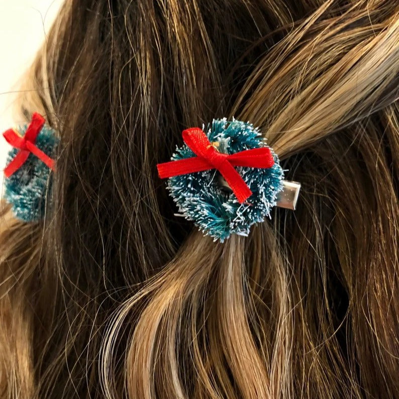 Wholesale Mini Christmas Tree Garland Metal Hair Clips