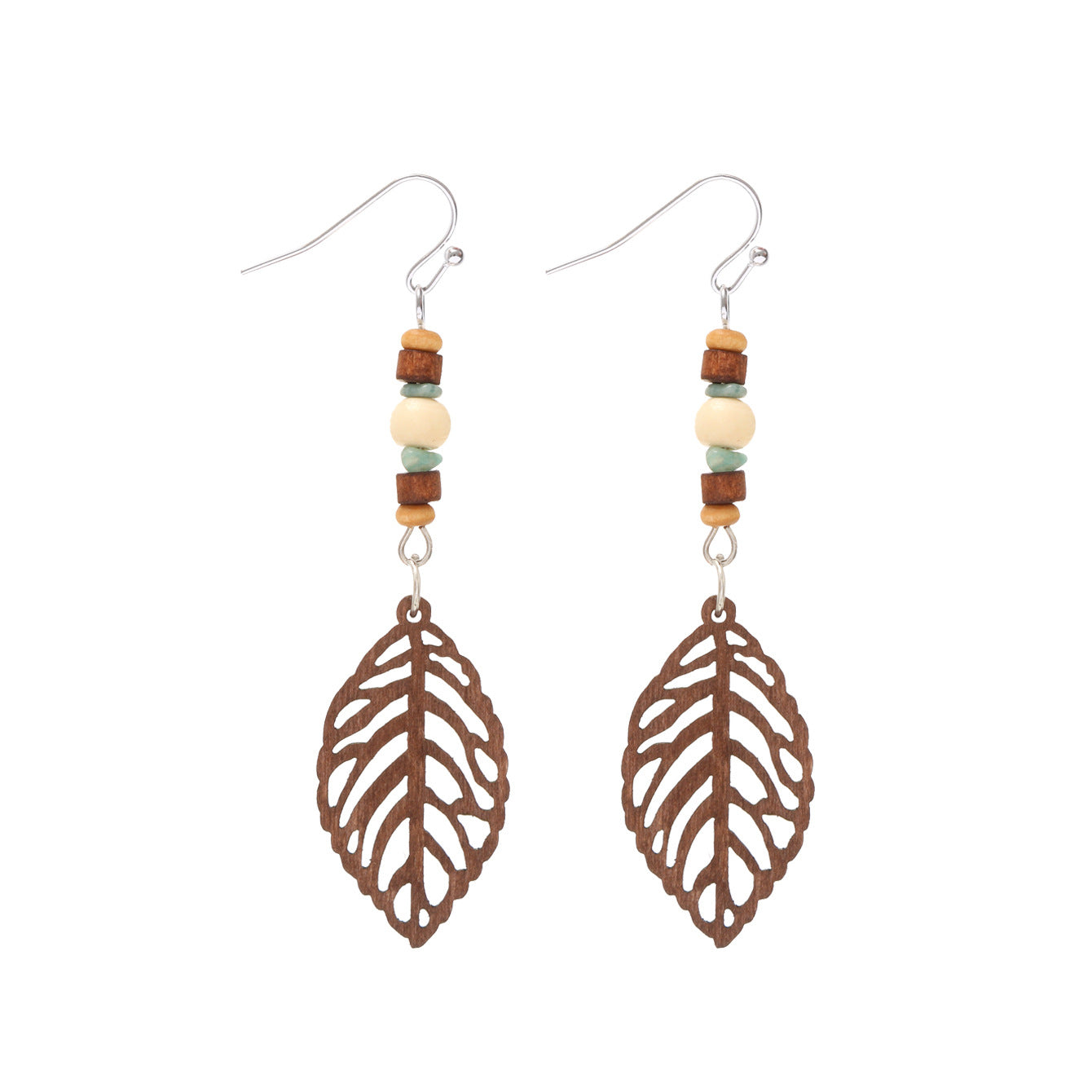 Wholesale Bohemian Butterfly Leaves Skull Hollow Wooden Earrings
