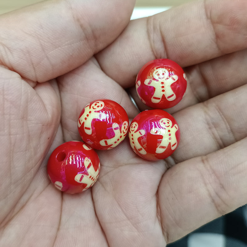 Wholesale 200pcs 16mm UV Plated Colorful Christmas Square Beads