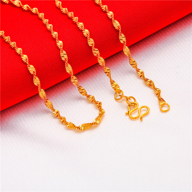 Wholesale Gold-plated water wave snake bone necklace box necklace