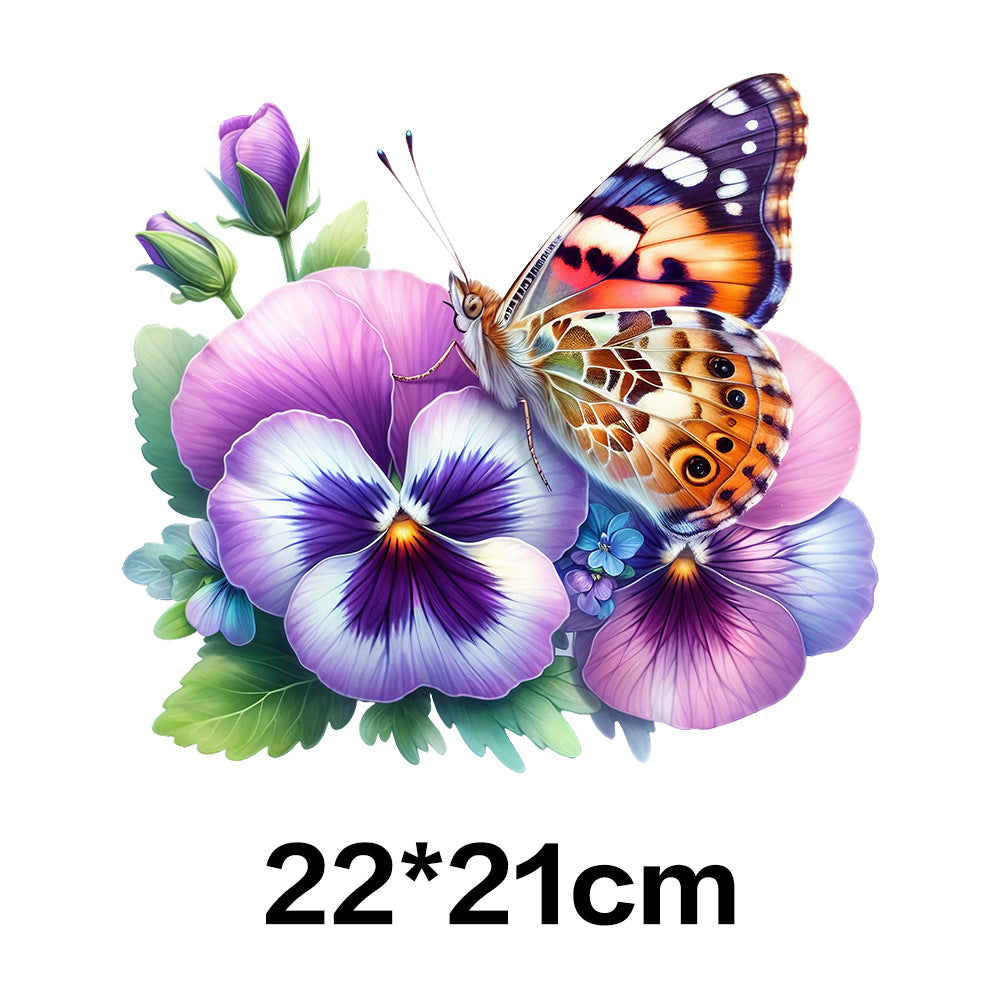 Wholesale Colorful flowers dancing butterflies UV DTF Ready to Press Transfers Wraps
