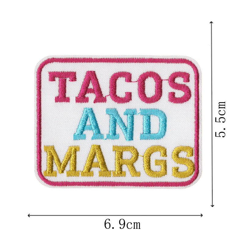 Wholesale Embroidered patch shoes,  hats and bags accessories original cartoon English letter adhesive patch