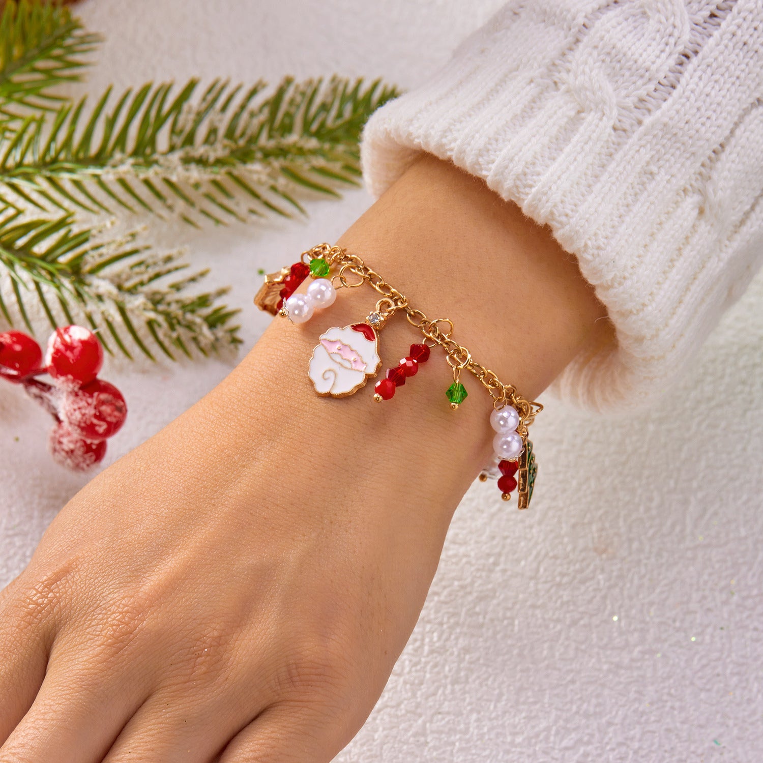 Wholesale Christmas snowman  reindeer  snowflake  gingerbread man  cane bracelet