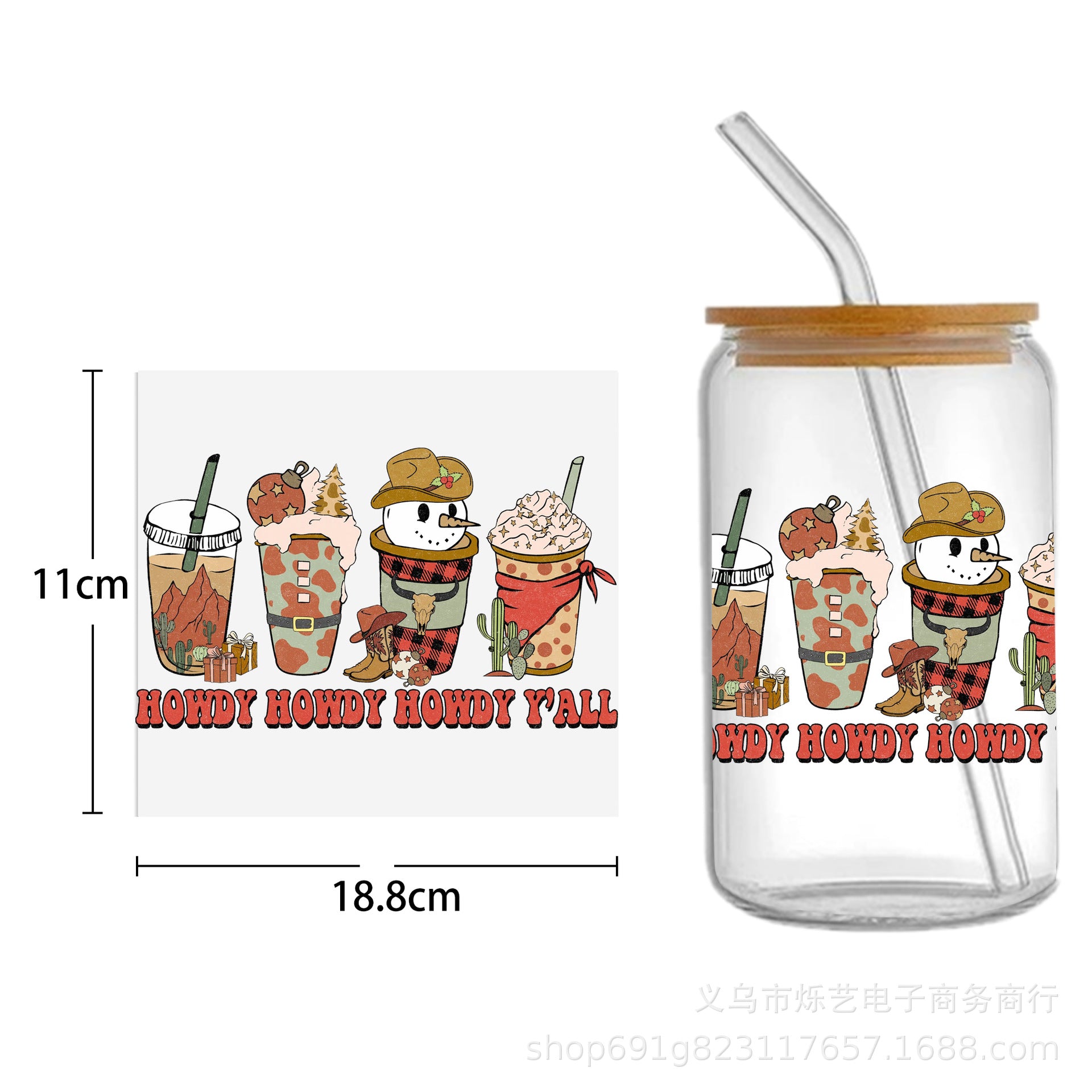 Wholesale Christmas series  Olaf  16oz Cup UV DTF Wraps