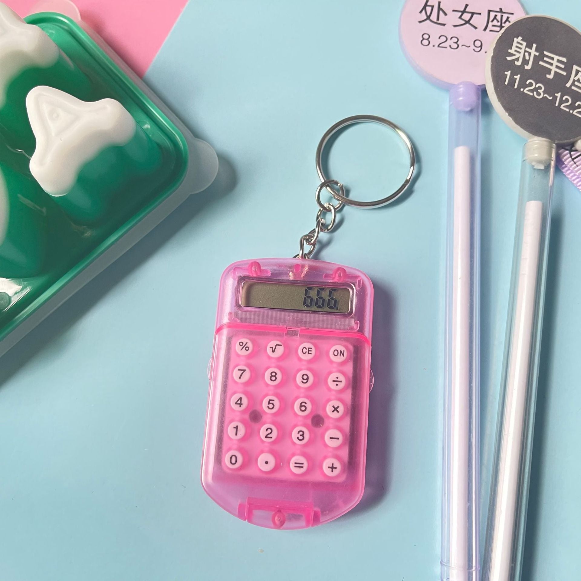 Wholesale Flip Transparent Calculator Mini Keychain