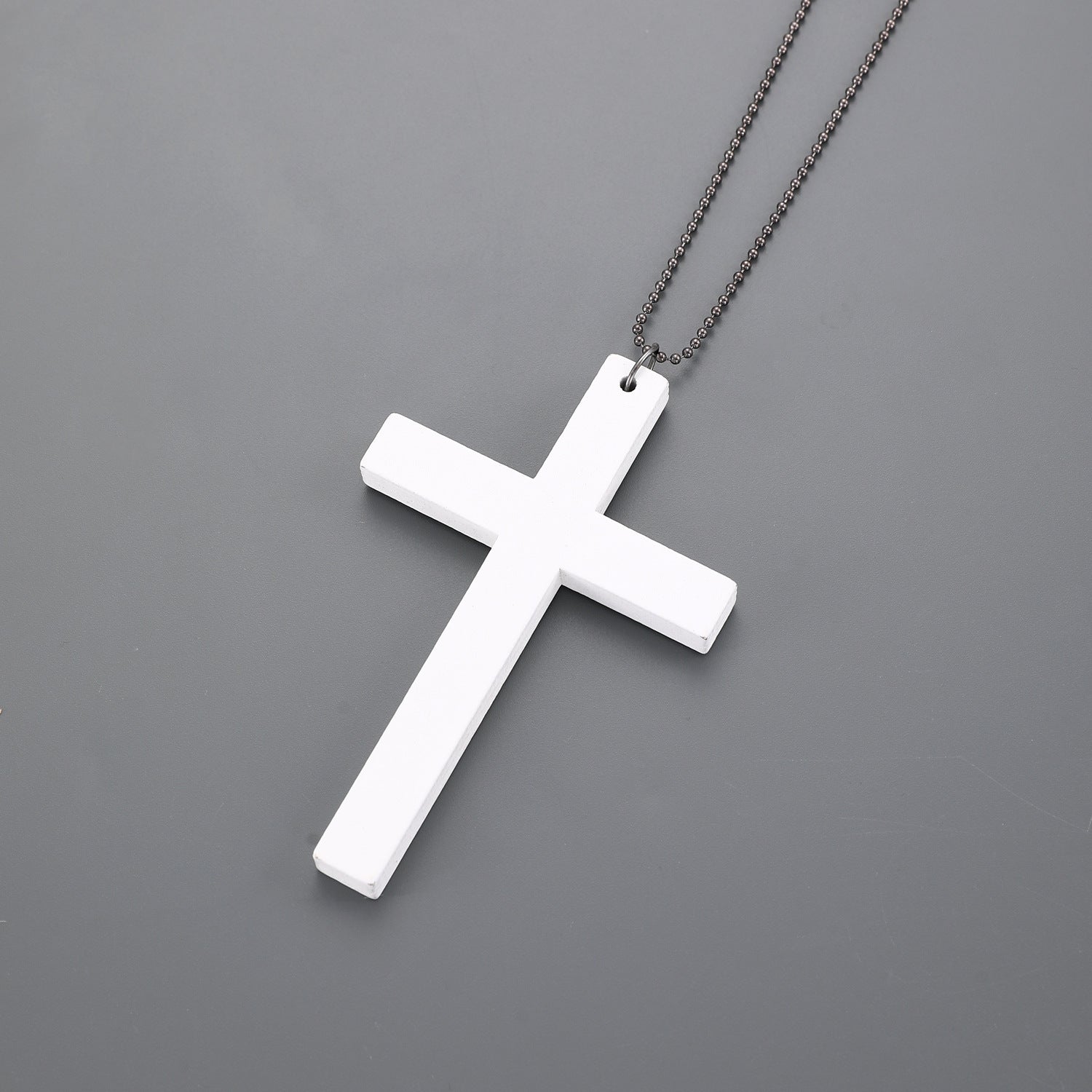 Wholesale  Dark Retro Wooden Cross Pendant Necklace Unisex Fashion Jewelry Accessory