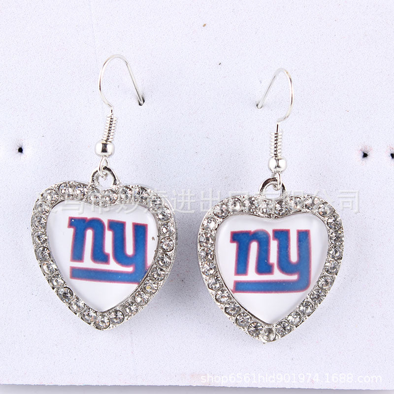 Wholesale Peach Dot Diamond Logo Earrings