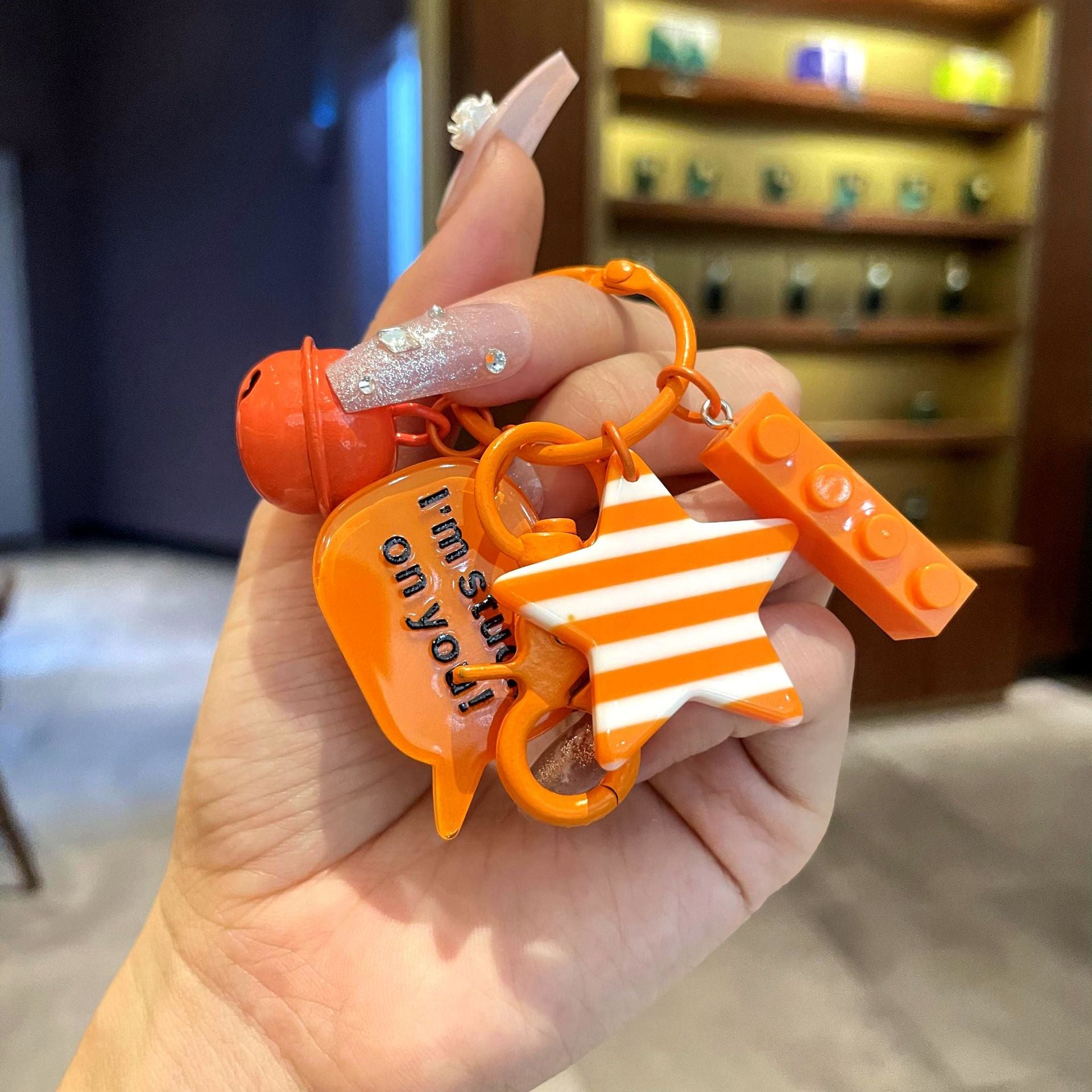 Keychain de bloque de bloques de construcción acrílico al por mayor