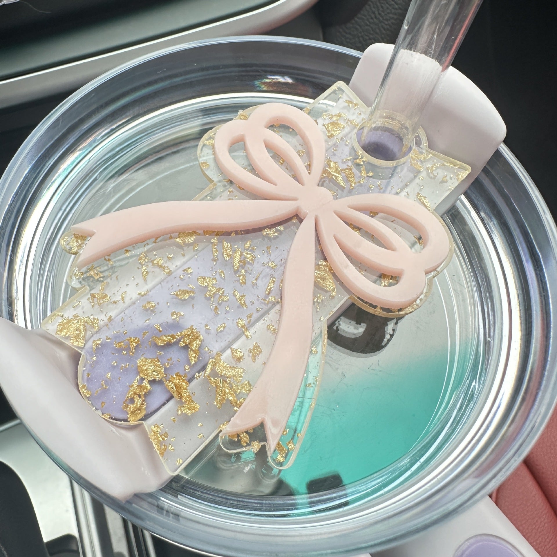 Wholesale Tumbler Tag 40oz Ice Cup Gold Foil Ripple Bow Tag