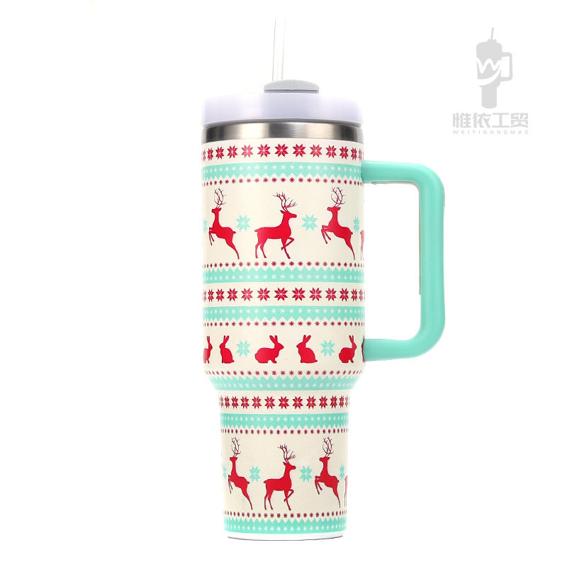 Wholesale Tumbler 40oz Stainless Steel Christmas Car Portable Straw Thermos Cup Ice Bullies Cup