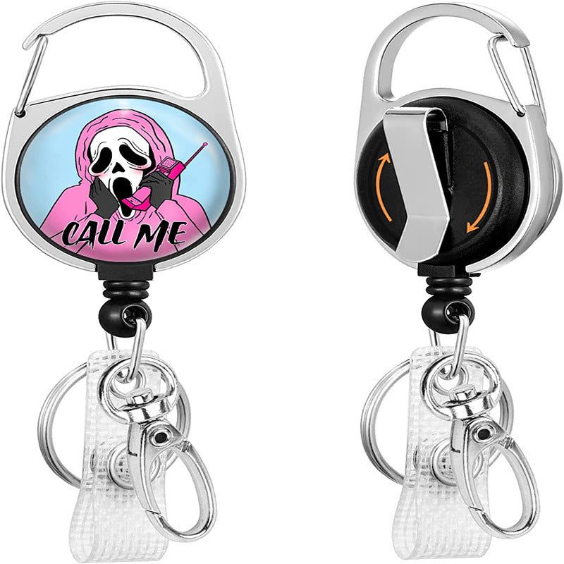 Wholesale ABS Halloween Pumpkin Roll Up Keychain