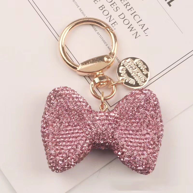 Wholesale Zinc Alloy Full Diamond Bow Keychains