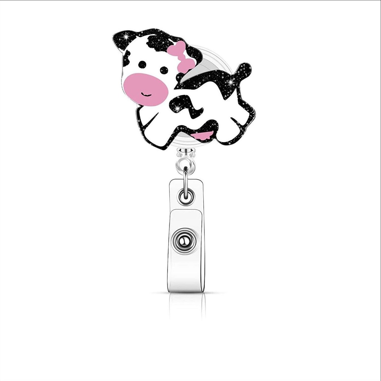 Wholesale Cow Badge Scroll Retractable Keychain