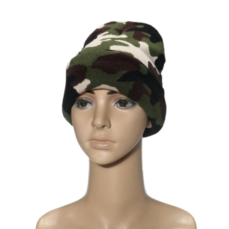 Wholesale Warm Jacquard Camouflage Knitted Hat