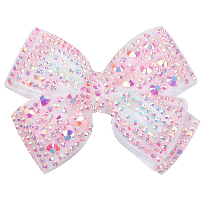 Wholesale Full Diamond Pearl Bow Double Layer Children's Versatile Hair Clips