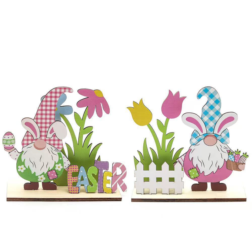 Wholesale  Easter Wooden Printed Ornaments Decoration