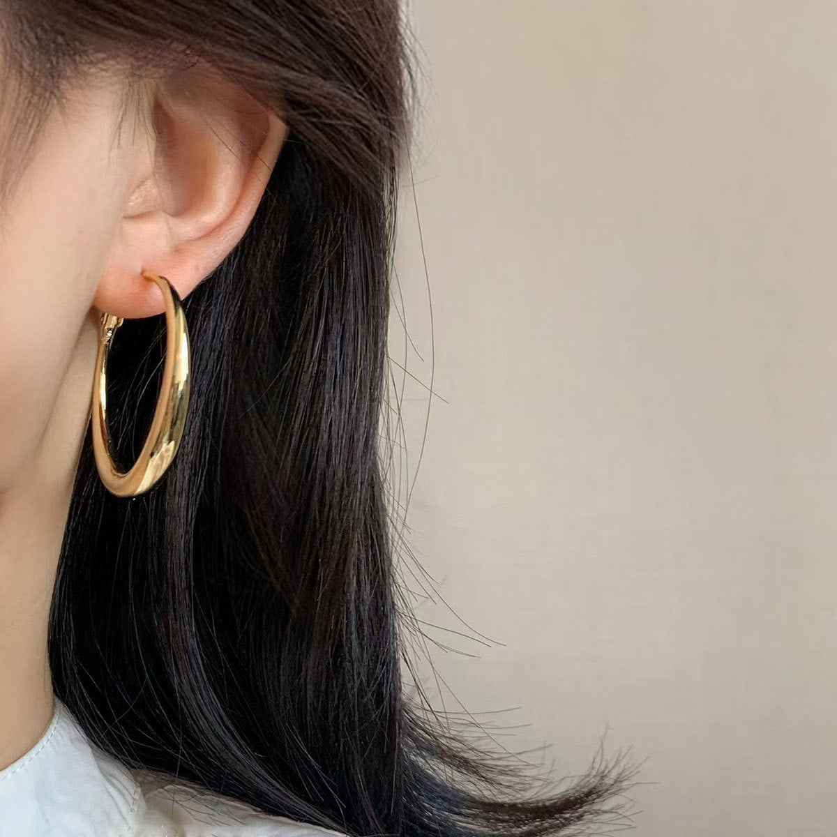 Wholesale Minimalist geometric metal hoop earrings