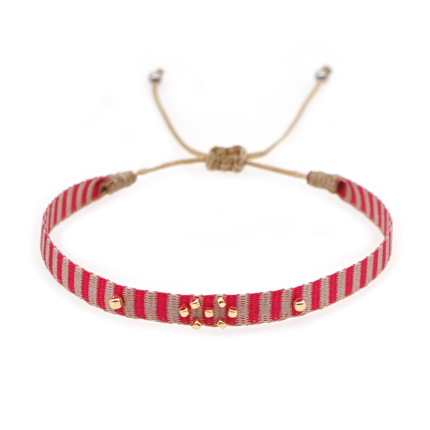 Wholesale Hand-woven Stacked Bracelet Women' s Colombian Ribbon Woven Beaded Rice Beads Hand Rope