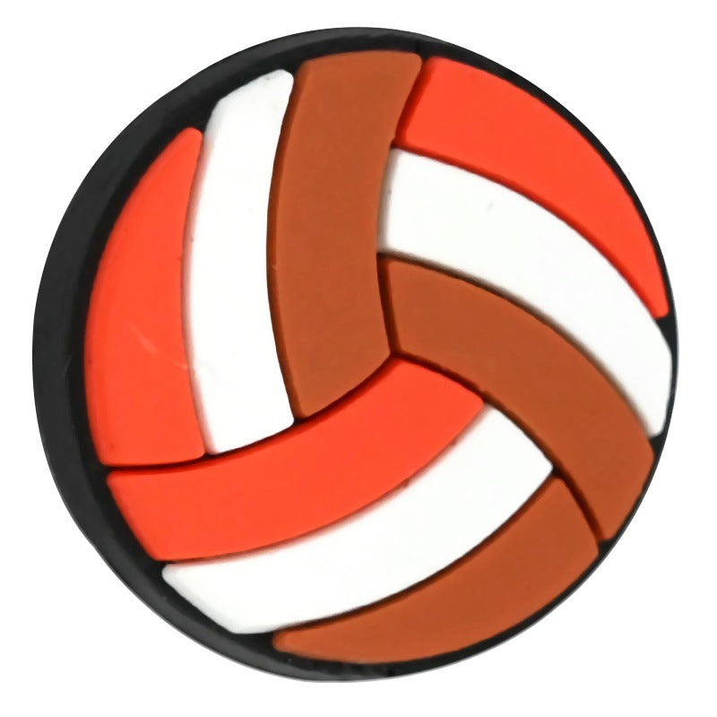 Wholesale Random 100pcs/pack PVC soft rubber perforated beaded accessories for ball sports series   Focal Beads