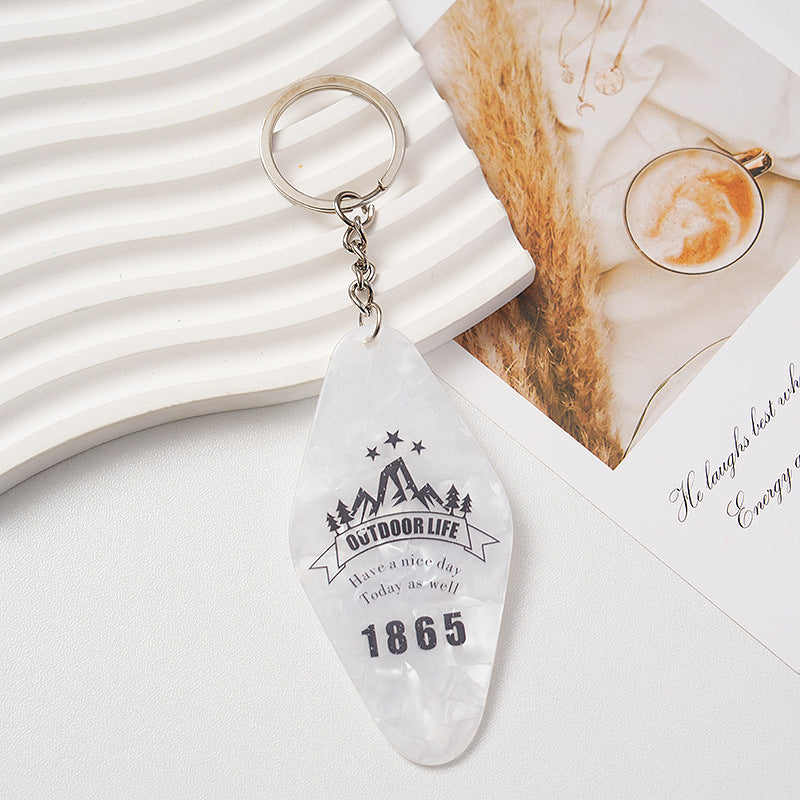 Wholesale Colorful creative acrylic diamond shaped nameplate keychain