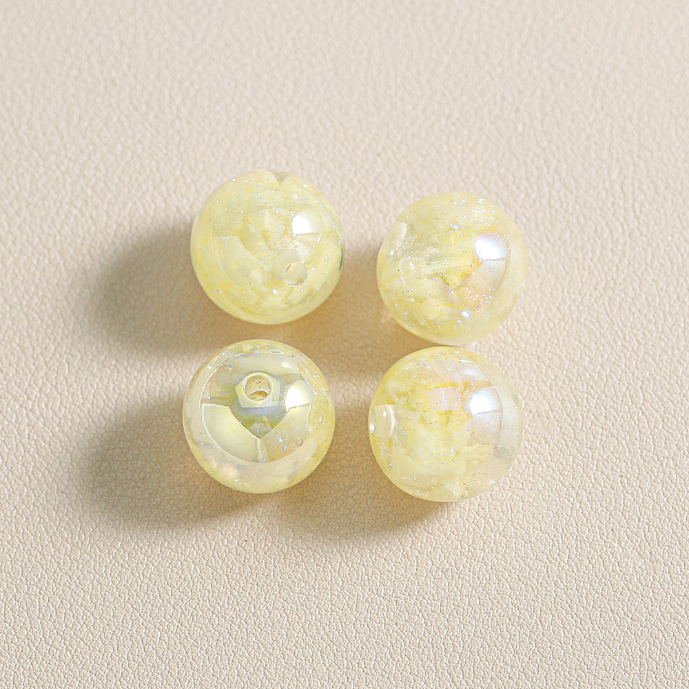 Wholesale 20pcs Luminous colored glass brocade Acrylic Beads