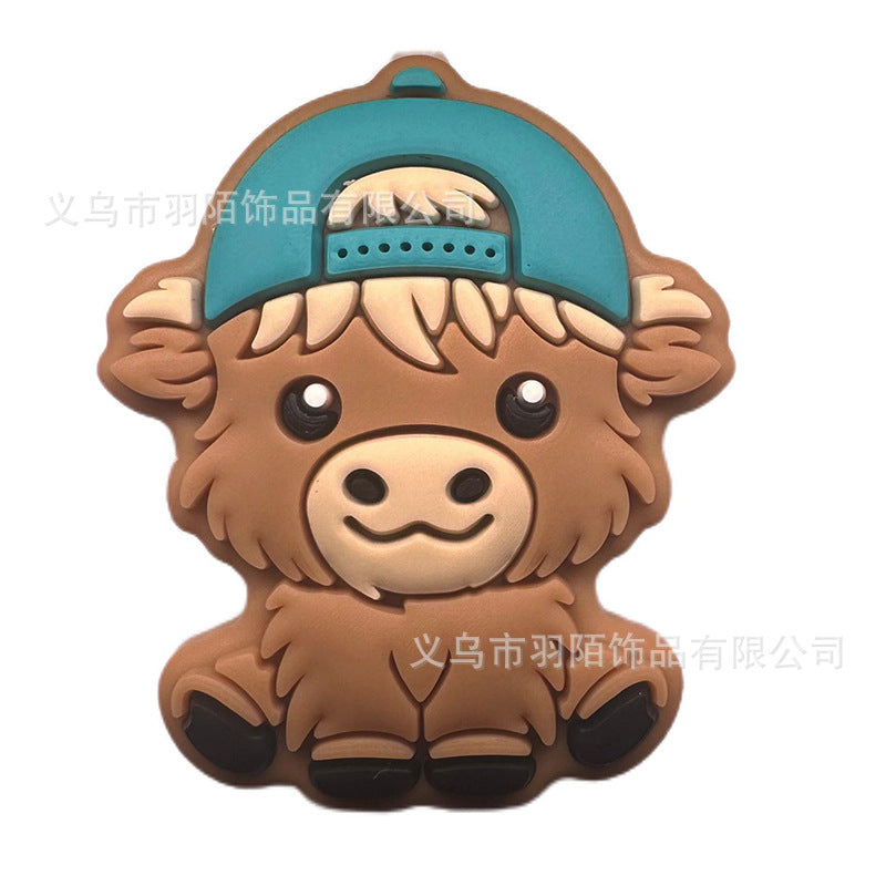 Wholesale 10pcs Cartoon Animal Cow Silicone Beads