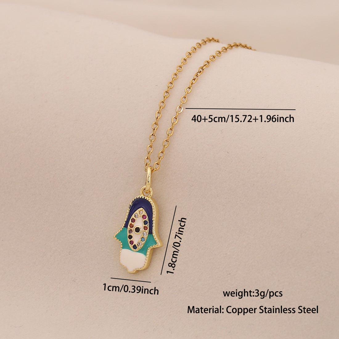 Wholesale Devil' s Eye Necklace Stainless Steel Clavicle Chain