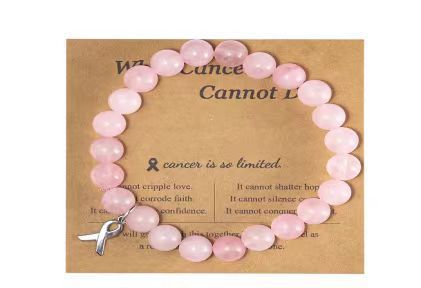 Wholesale Women S Pink Ribbon Bow Crystal Bracelet Cancer Awareness Pendant Charm Holiday Gift Jewelry Accessory