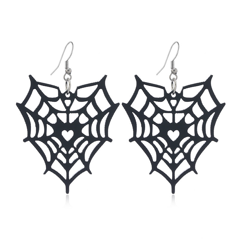 Wholesale New Acrylic Pumpkin Bat Cut-out Earrings for Halloween