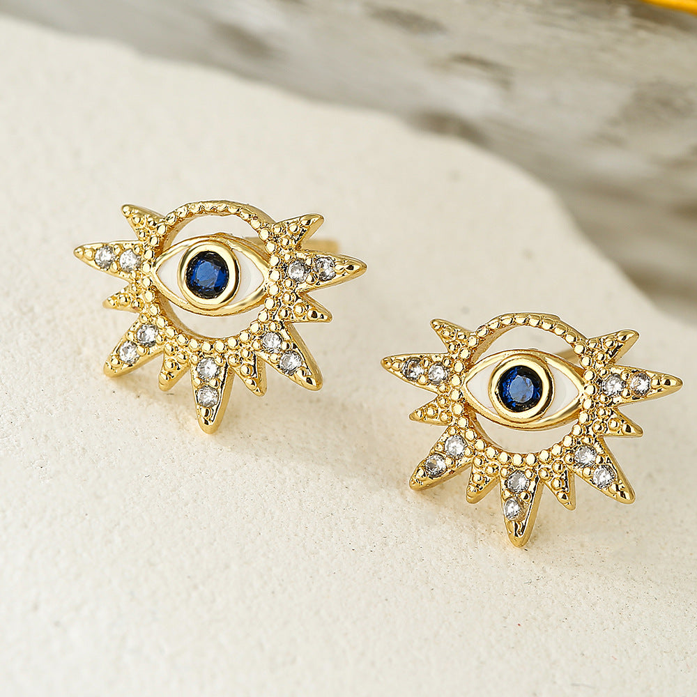 Pendientes geométricos de ojo geométrico de copre de cobre al por mayor