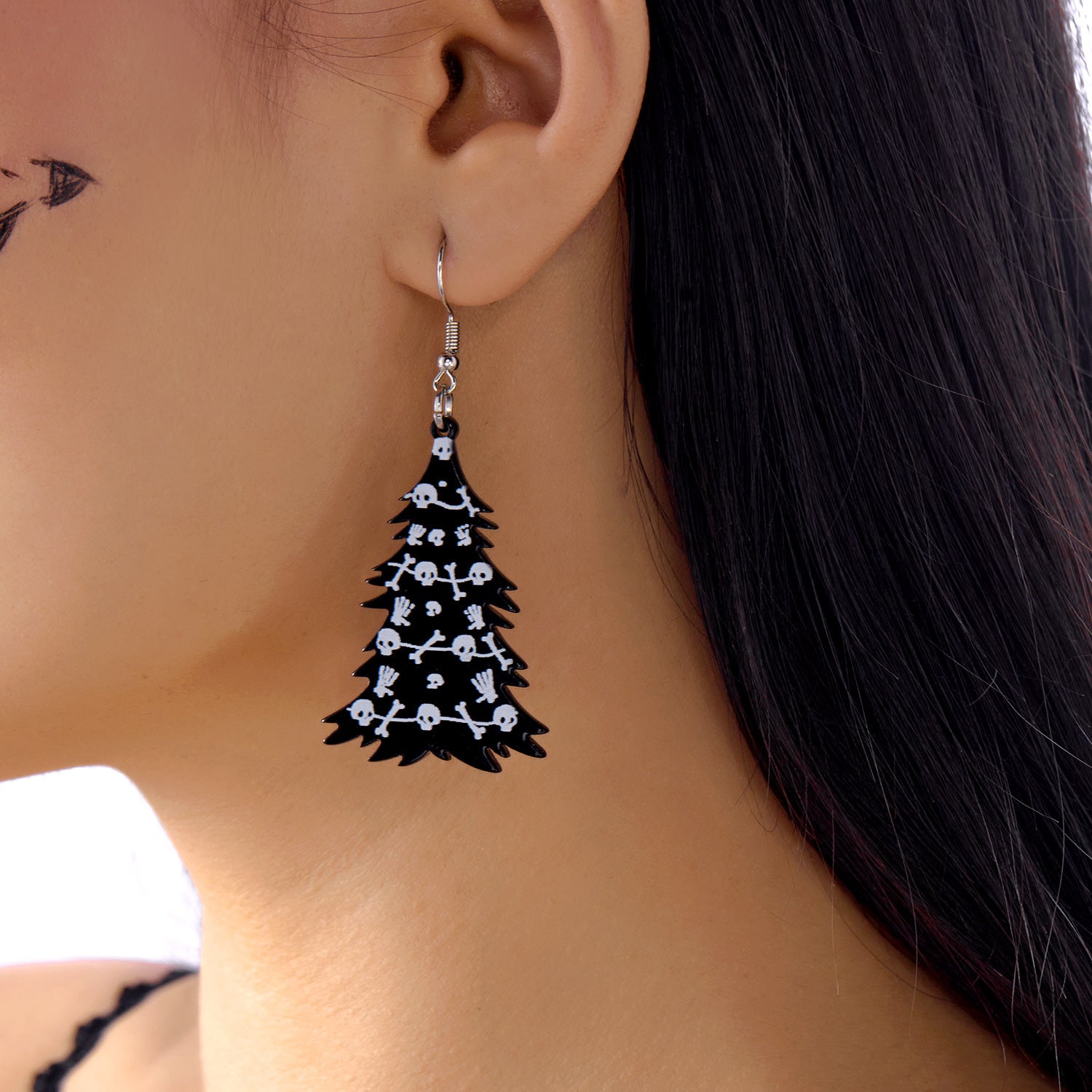 Wholesale  Acrylic Flower Ghost Skull Tree Earrings