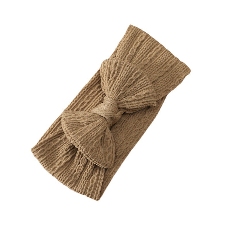 Boquero al por mayor nudo de nylon estirado Jacquard Diadema para bebés