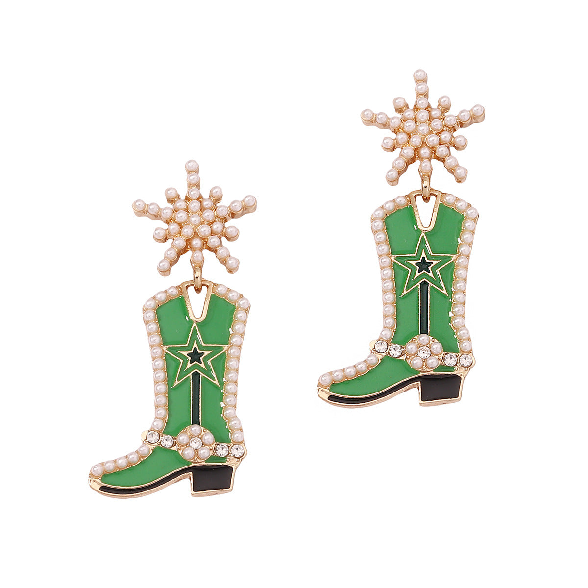 Wholesale Mother's Day Creative Oil Dripping Long Boots Alloy Earrings