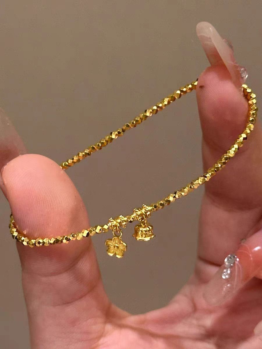 Wholesale Super shiny gold lily of the valley flower bracelet beaded hand jewelry