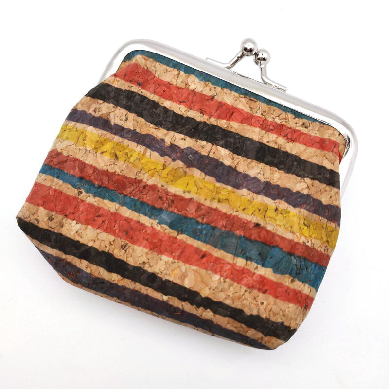 Wholesale Ethnic Pattern Cork Mini Wallet with Buckle