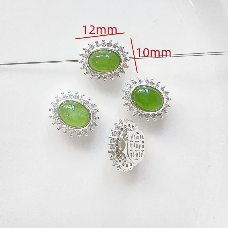 Wholesale Copper Silver-plated Color-preserving Natural Aquamarine DIY Bracelet Beaded Accessories Material