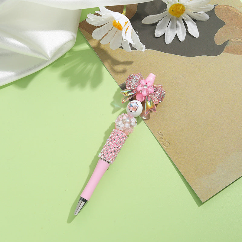 Wholesale Beaded Pens Colorful Handmade Beaded Twisting Flower Butterfly Ballpoint Pen