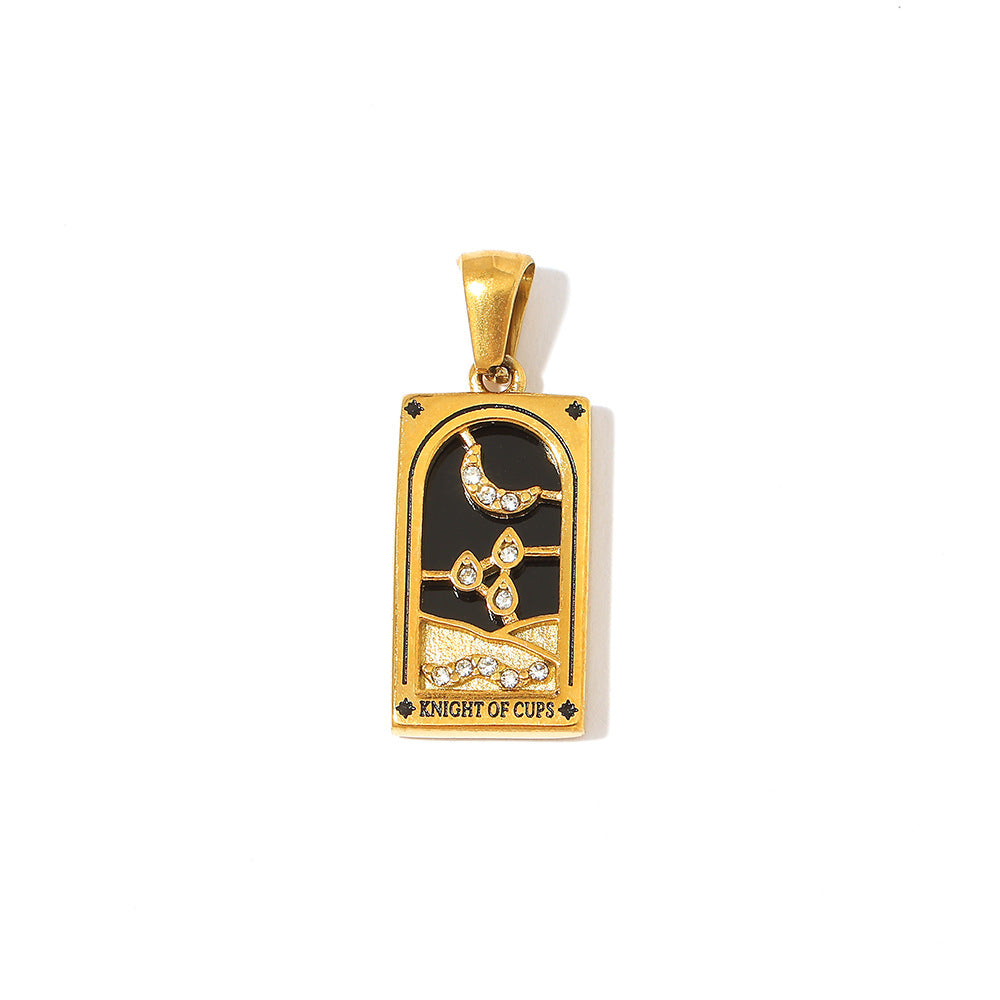 Wholesale Stainless Steel Gold Tarot Card Pendant