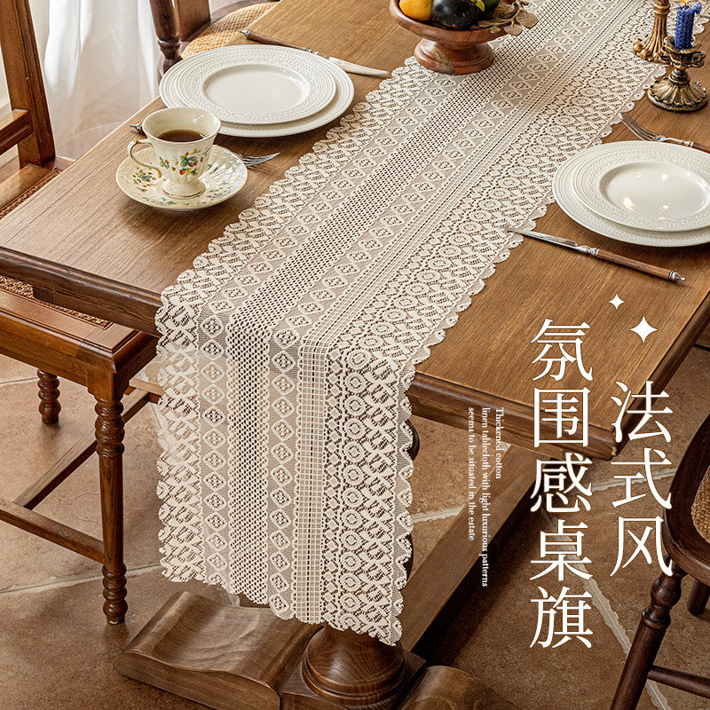 Wholesale Fine mesh hollow lace table runner decoration