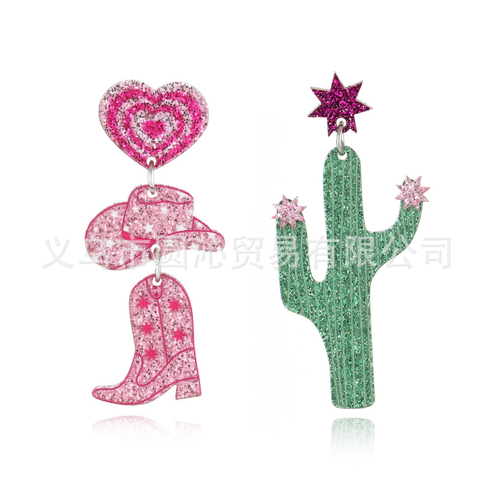 Wholesale  Valentine' s Day Peach Heart Earrings