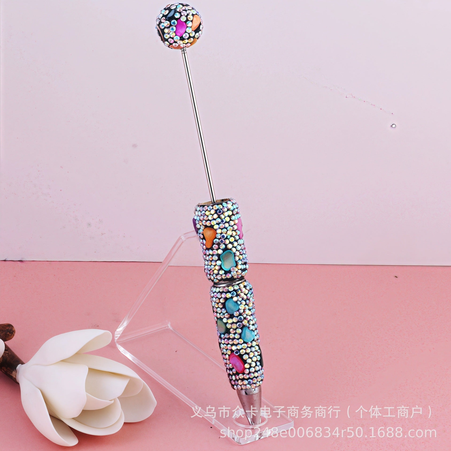 Wholesale 10pcs Colorful Shell Full Diamond DIY Fancy Beadable Pens