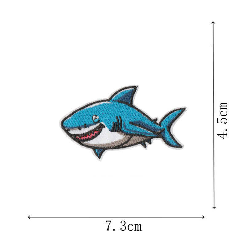 Wholesale Embroidered Ocean Animal Iron On Patches Mermaid Starfish Shark Set Of 10 For ets DIY Craft Supply