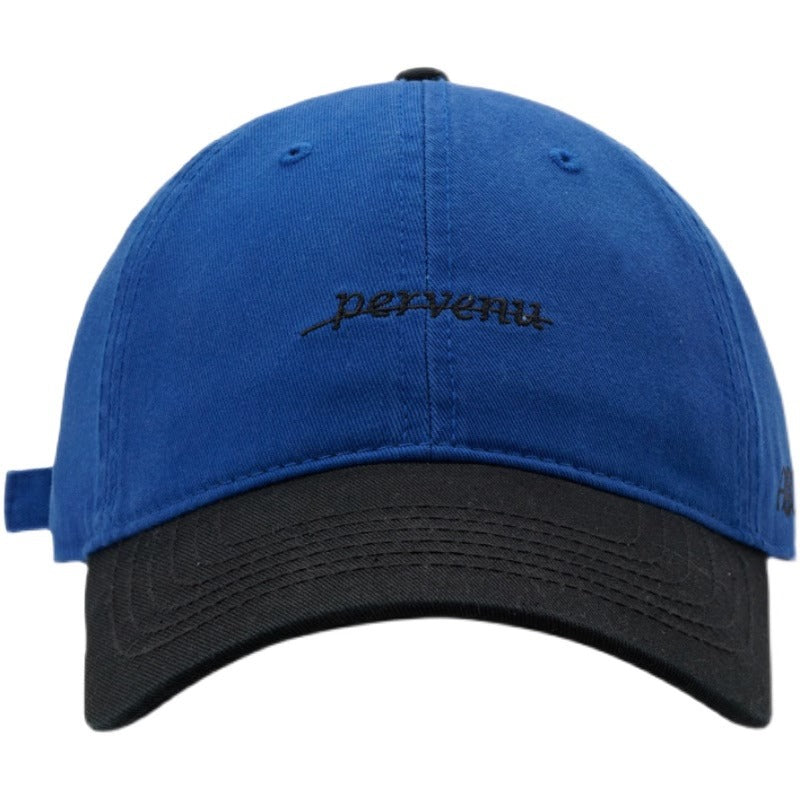 Wholesale Soft top baseball cap with contrast brim and lettering embroidery