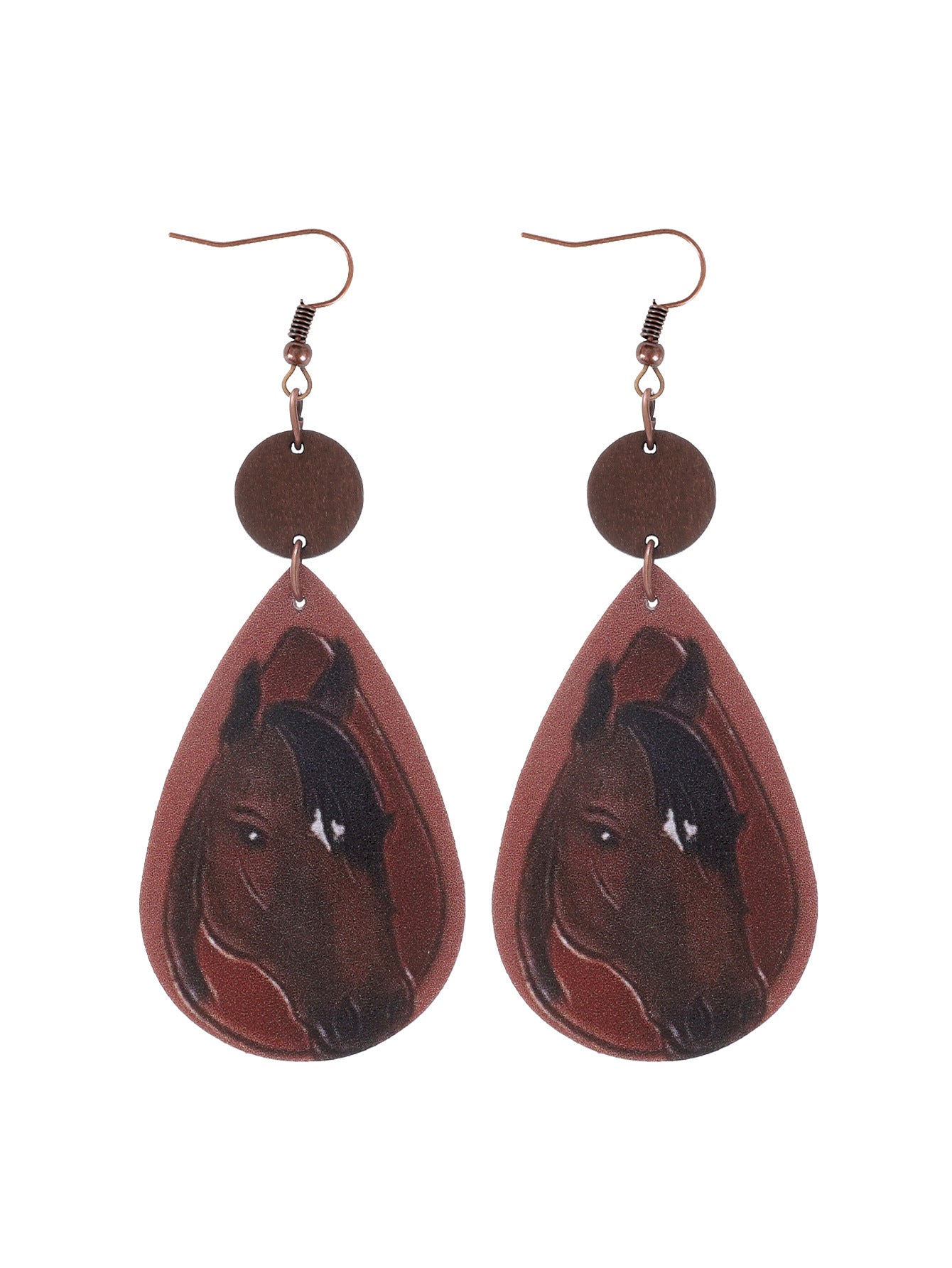 Wholesale Cactus-patterned leather earrings