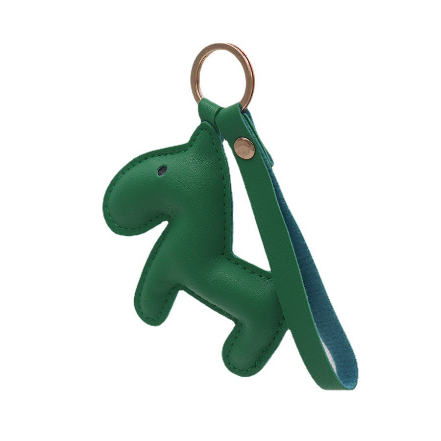Wholesale of Green Pony PU Leather Keychains