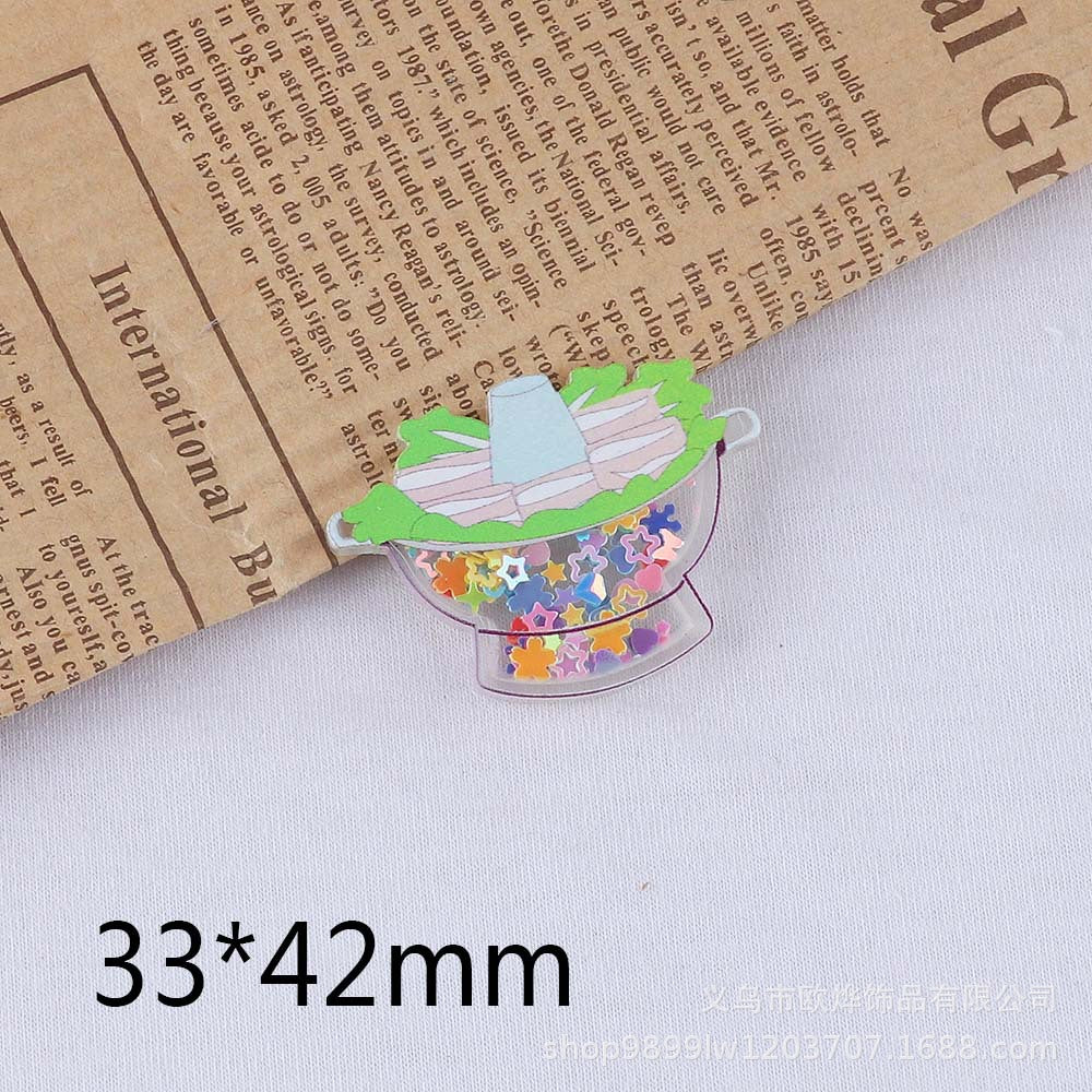 Wholesale 10pcs Cartoon Christmas Cube Hot Pot Quicksand Ornament Accessories DIY Patch FlatBack