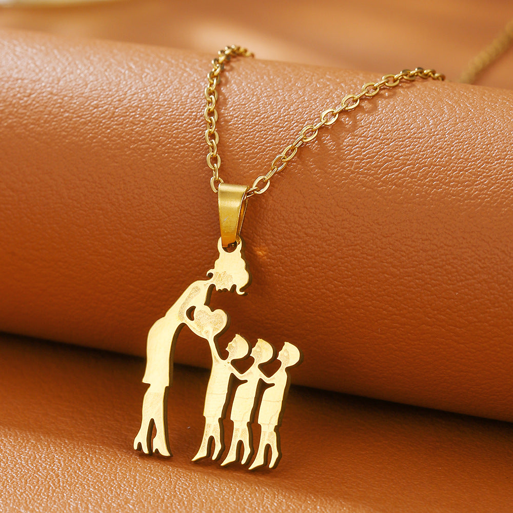 Wholesale Mother' s Day Necklace Mother' s Son Daughter Love Pendant Parent-Child Gift Jewelry