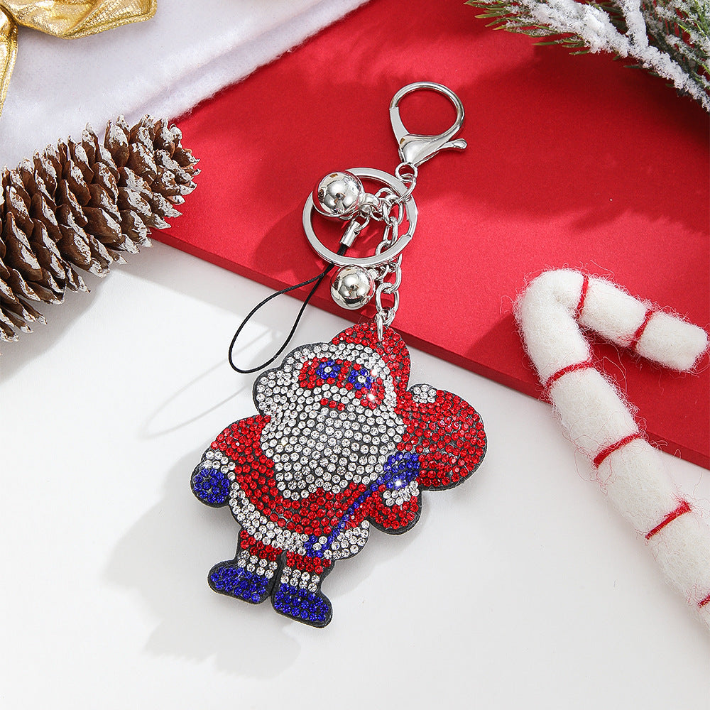 Wholesale 10PCS Christmas Series Rhinestone Keychains