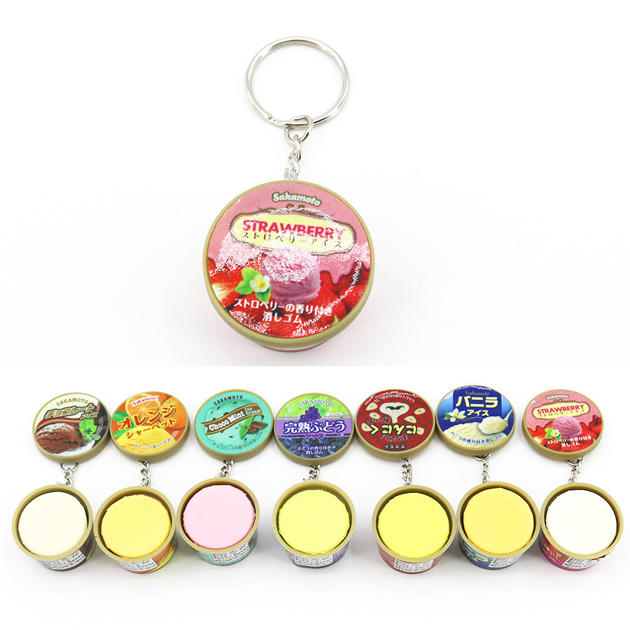 Wholesale Simulation Pinch Multi-flavor Ice Cream Keychain