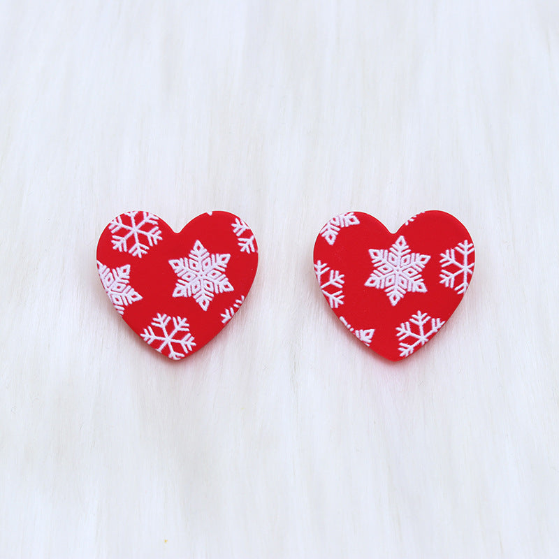 Wholesale Christmas Love Shape Snowflake Leopard Star Acrylic Earrings